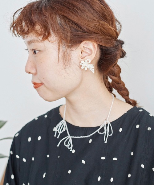 chambre de charme（シャンブルドゥシャーム）の「cdc ビーズ リボンむすび ネックレス（ネックレス・レディース・レッド/クリア・FREE）」の10枚目の写真