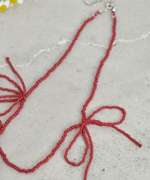コムデギャルソンガール　リボンネックレス　レッド コムデギャルソンガール リボンネックレス レッド