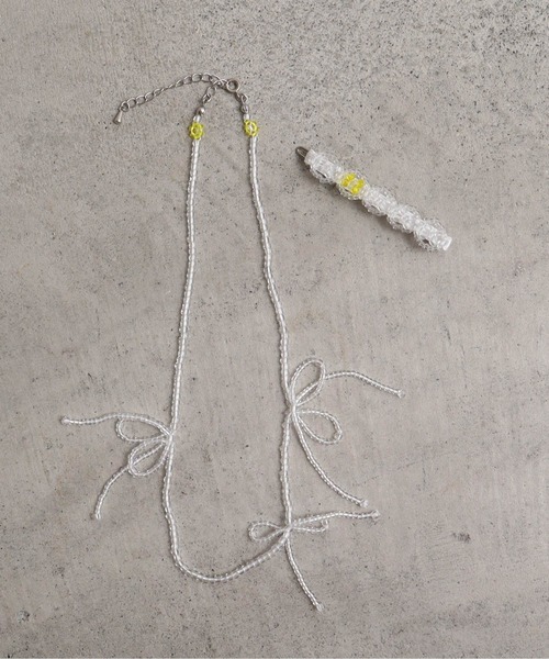 chambre de charme（シャンブルドゥシャーム）の「cdc ビーズ リボンむすび ネックレス（ネックレス・レディース・レッド/クリア・FREE）」の15枚目の写真