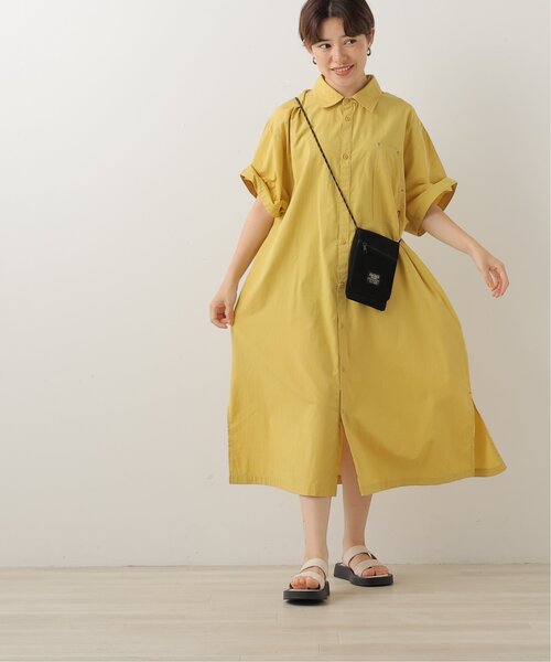 ★c アクリス ワンピース タグ付き コットン スイス製 イエロー 上品 半袖 ZUCCa（ズッカ）の「タックジャージィー/ワンピース（ワンピース