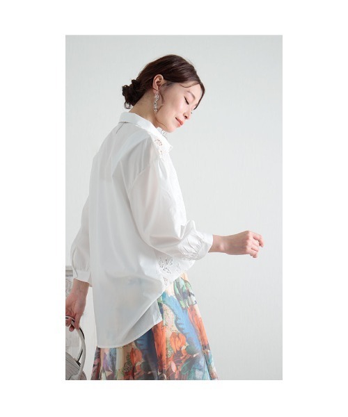 刺繍レースコットンブラウス 楽天市場】ブラウス レディース 綿100 レース 刺繍 夏 春