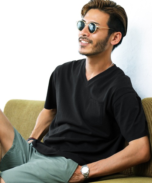 roshell(ロシェル)の「Vネック オーガビッツコットンポケTEE(Tシャツ/カットソー・メンズ・ホワイト系その他/グレー系その他/ブルー系その他/グリーン系その他2/ブルー系その他2/ブラック系その他/グリーン系その他/グレー系その他2・X-LARGE/MEDIUM/SMALL/LARGE)」の2枚目の写真