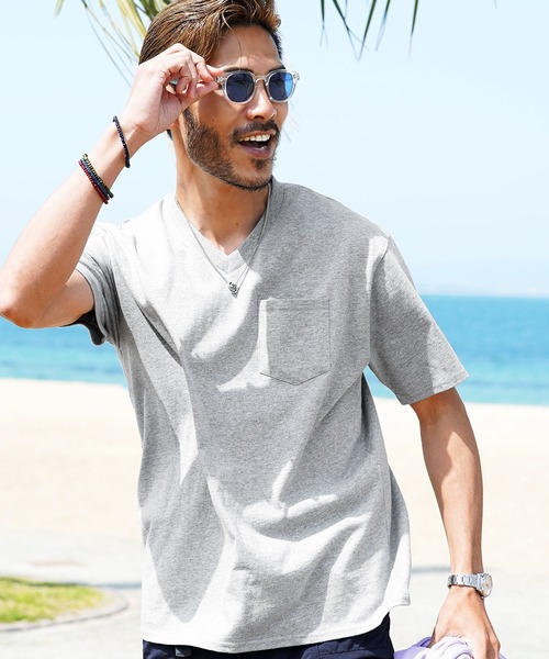 roshell(ロシェル)の「Vネック オーガビッツコットンポケTEE(Tシャツ/カットソー・メンズ・ホワイト系その他/グレー系その他/ブルー系その他/グリーン系その他2/ブルー系その他2/ブラック系その他/グリーン系その他/グレー系その他2・X-LARGE/MEDIUM/SMALL/LARGE)」の3枚目の写真