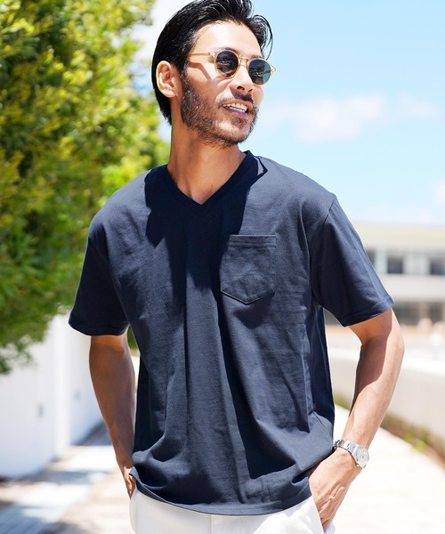 roshell(ロシェル)の「Vネック オーガビッツコットンポケTEE(Tシャツ/カットソー・メンズ・ホワイト系その他/グレー系その他/ブルー系その他/グリーン系その他2/ブルー系その他2/ブラック系その他/グリーン系その他/グレー系その他2・X-LARGE/MEDIUM/SMALL/LARGE)」の7枚目の写真