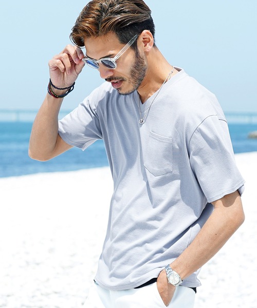 roshell(ロシェル)の「Vネック オーガビッツコットンポケTEE(Tシャツ/カットソー・メンズ・ホワイト系その他/グレー系その他/ブルー系その他/グリーン系その他2/ブルー系その他2/ブラック系その他/グリーン系その他/グレー系その他2・X-LARGE/MEDIUM/SMALL/LARGE)」の8枚目の写真