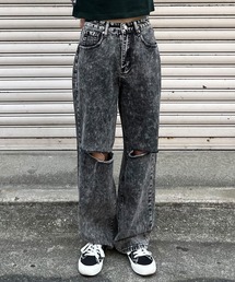 SPINNS | カットオフデニム ストレートパンツ(デニムパンツ)
