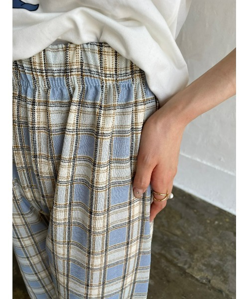 DAIS-Y（デイジー）の「チェック柄カラーワイドパンツ（その他パンツ・レディース・グリーン/ブルーグレー・FREE）」の12枚目の写真