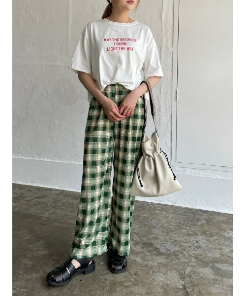 DAIS-Y（デイジー）の「チェック柄カラーワイドパンツ（その他パンツ・レディース・グリーン/ブルーグレー・FREE）」の18枚目の写真