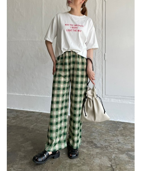 DAIS-Y（デイジー）の「チェック柄カラーワイドパンツ（その他パンツ・レディース・グリーン/ブルーグレー・FREE）」の19枚目の写真