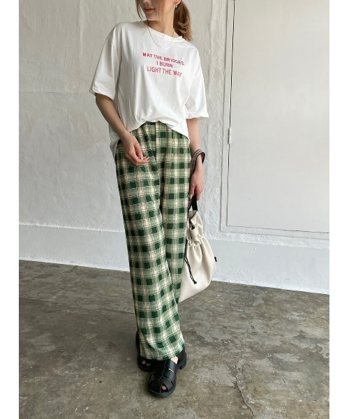 DAIS-Y（デイジー）の「チェック柄カラーワイドパンツ（その他パンツ・レディース・グリーン/ブルーグレー・FREE）」の21枚目の写真