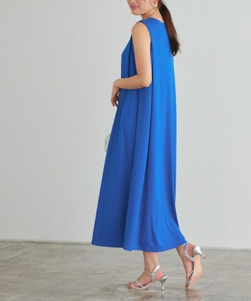 Pierrot（ピエロ）の「タックスリーブロングワンピース（ワンピース・レディース・ピンク/ブルー/グレイッシュベージュ/ブラック/ネイビー/グリーン/モカ/イエロー/ミント/レッド・L/M/PM/PS/PL）」の13枚目の写真