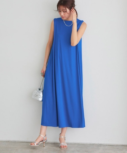 Pierrot（ピエロ）の「タックスリーブロングワンピース（ワンピース・レディース・ピンク/ブルー/グレイッシュベージュ/ブラック/ネイビー/グリーン/モカ/イエロー/ミント/レッド・L/M/PM/PS/PL）」の19枚目の写真