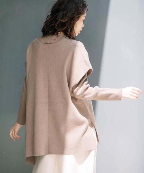 Munich（ミューニック）の「カシミアコットンフルニードルポンチョベスト（ベスト・レディース・ブラック/シルバーグレー/モカ・FREE）」の14枚目の写真