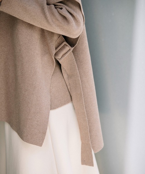 Munich（ミューニック）の「カシミアコットンフルニードルポンチョベスト（ベスト・レディース・ブラック/シルバーグレー/モカ・FREE）」の20枚目の写真