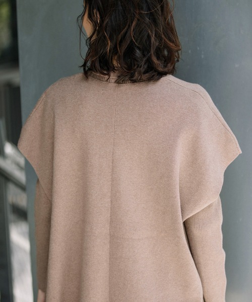 Munich（ミューニック）の「カシミアコットンフルニードルポンチョベスト（ベスト・レディース・ブラック/シルバーグレー/モカ・FREE）」の10枚目の写真