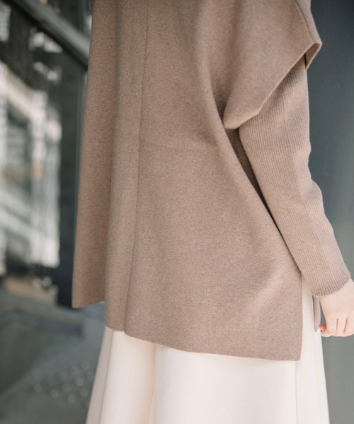 Munich（ミューニック）の「カシミアコットンフルニードルポンチョベスト（ベスト・レディース・ブラック/シルバーグレー/モカ・FREE）」の5枚目の写真