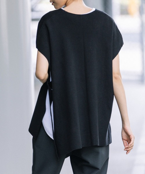 Munich（ミューニック）の「カシミアコットンフルニードルポンチョベスト（ベスト・レディース・ブラック/シルバーグレー/モカ・FREE）」の13枚目の写真