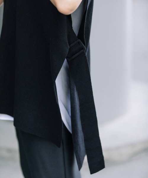 Munich（ミューニック）の「カシミアコットンフルニードルポンチョベスト（ベスト・レディース・ブラック/シルバーグレー/モカ・FREE）」の18枚目の写真