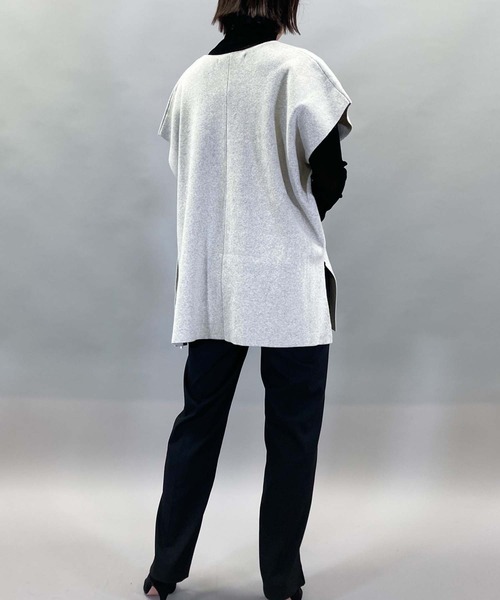 Munich（ミューニック）の「カシミアコットンフルニードルポンチョベスト（ベスト・レディース・ブラック/シルバーグレー/モカ・FREE）」の21枚目の写真