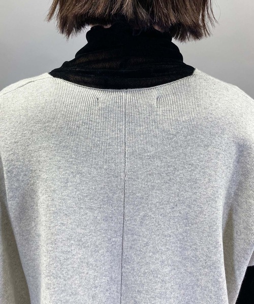 Munich（ミューニック）の「カシミアコットンフルニードルポンチョベスト（ベスト・レディース・ブラック/シルバーグレー/モカ・FREE）」の7枚目の写真