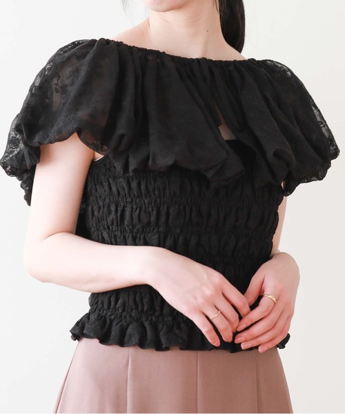 archives（アルシーヴ）の「バルーンフリルブラウス（シャツ/ブラウス・レディース・ブラック/アイボリー/グレイッシュベージュ・MEDIUM）」の3枚目の写真