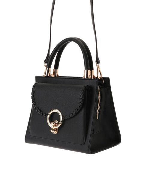 RESEXXY（リゼクシー）の「トリミングデザインスクエアバッグ（ハンドバッグ・レディース・ブラック/ブラウン/アイボリー・FREE）」の6枚目の写真