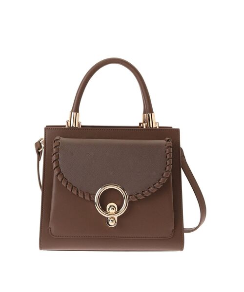 RESEXXY（リゼクシー）の「トリミングデザインスクエアバッグ（ハンドバッグ・レディース・ブラック/ブラウン/アイボリー・FREE）」の7枚目の写真