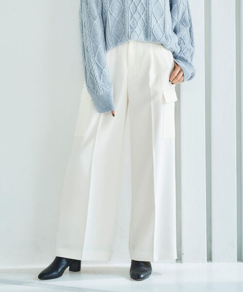 le.coeur blanc(ルクールブラン)の「ナチュラリーカーゴパンツ(カーゴパンツ・レディース・カーキオリーブ/オフホワイト・36/38)」の7枚目の写真