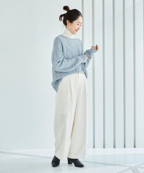 le.coeur blanc(ルクールブラン)の「ナチュラリーカーゴパンツ(カーゴパンツ・レディース・カーキオリーブ/オフホワイト・36/38)」の12枚目の写真