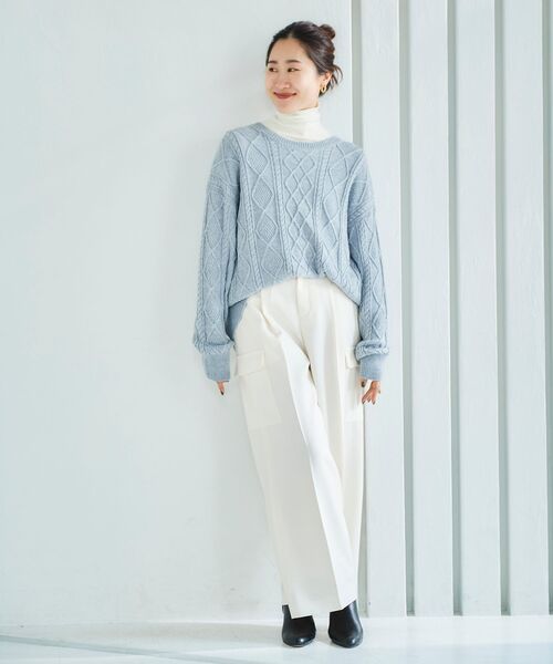 le.coeur blanc(ルクールブラン)の「ナチュラリーカーゴパンツ(カーゴパンツ・レディース・カーキオリーブ/オフホワイト・36/38)」の13枚目の写真