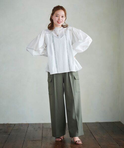 le.coeur blanc(ルクールブラン)の「ナチュラリーカーゴパンツ(カーゴパンツ・レディース・カーキオリーブ/オフホワイト・36/38)」の19枚目の写真