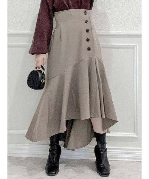 dazzlin（ダズリン）の「ボタンナローボリュームスカート（スカート・レディース・ブラック/モカ/インディゴブルー・SMALL/MEDIUM）」の3枚目の写真