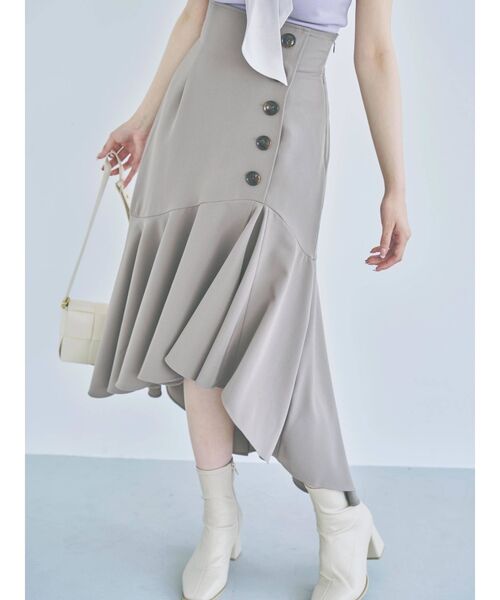 dazzlin（ダズリン）の「ボタンナローボリュームスカート（スカート・レディース・ブラック/モカ/インディゴブルー・SMALL/MEDIUM）」の7枚目の写真