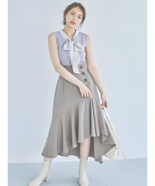 dazzlin（ダズリン）の「ボタンナローボリュームスカート（スカート・レディース・ブラック/モカ/インディゴブルー・SMALL/MEDIUM）」の16枚目の写真