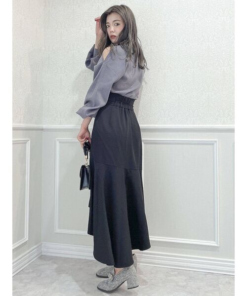 dazzlin（ダズリン）の「ボタンナローボリュームスカート（スカート・レディース・ブラック/モカ/インディゴブルー・SMALL/MEDIUM）」の12枚目の写真