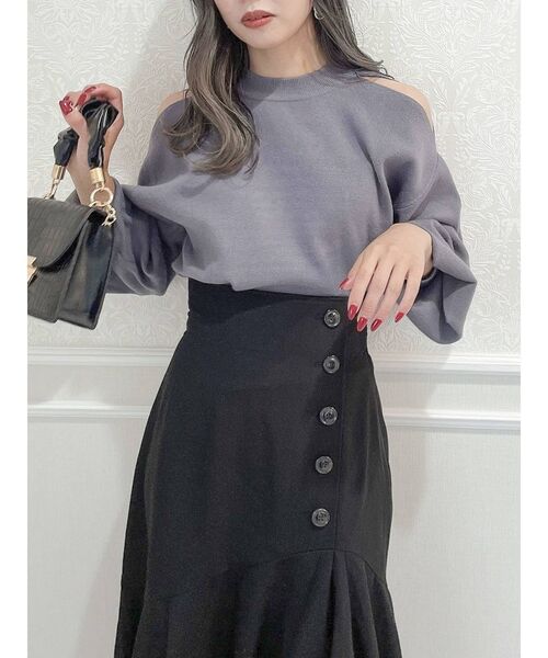 dazzlin（ダズリン）の「ボタンナローボリュームスカート（スカート・レディース・ブラック/モカ/インディゴブルー・SMALL/MEDIUM）」の15枚目の写真