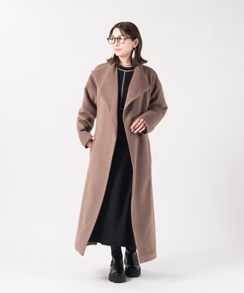 LAYMEE（レイミー）の「Parc long coat / パルクロングコート（その他アウター・レディース・モカ/ブラック・FREE）」の8枚目の写真