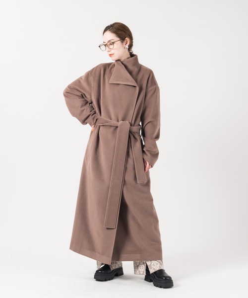LAYMEE（レイミー）の「Parc long coat / パルクロングコート（その他アウター・レディース・モカ/ブラック・FREE）」の17枚目の写真