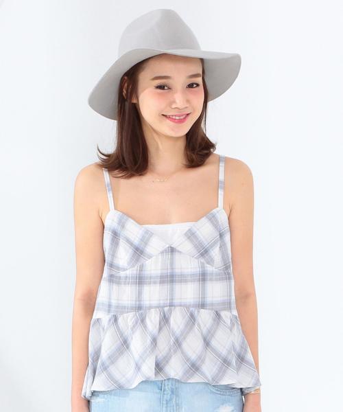 Another Edition（アナザーエディション）の「チェックキリカエキャミ/AEFC  CHK ｷﾘｶｴ CAMI◆（キャミソール・レディース・グレー/ライトピンク・ﾌﾘ-）」の2枚目の写真