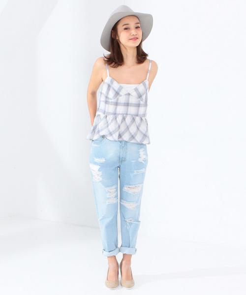 Another Edition（アナザーエディション）の「チェックキリカエキャミ/AEFC  CHK ｷﾘｶｴ CAMI◆（キャミソール・レディース・グレー/ライトピンク・ﾌﾘ-）」の9枚目の写真