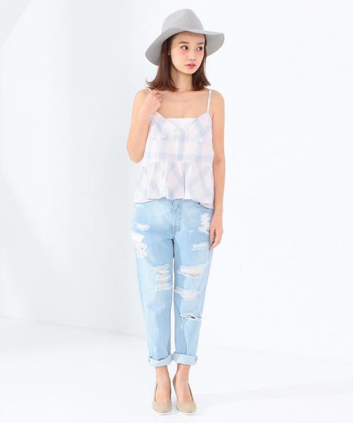 Another Edition（アナザーエディション）の「チェックキリカエキャミ/AEFC  CHK ｷﾘｶｴ CAMI◆（キャミソール・レディース・グレー/ライトピンク・ﾌﾘ-）」の10枚目の写真