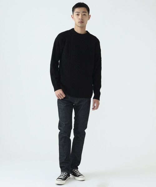 BEAMS（ビームス）の「BEAMS / 5G イタリー ラムウール ケーブルニット（ニット/セーター・メンズ・ブラック/ベージュ/オフホワイト・XL/M/S/L）」の9枚目の写真