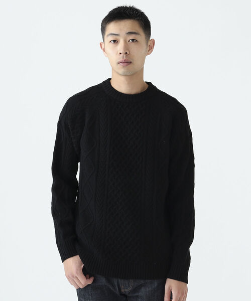 BEAMS（ビームス）の「BEAMS / 5G イタリー ラムウール ケーブルニット（ニット/セーター・メンズ・ブラック/ベージュ/オフホワイト・XL/M/S/L）」の10枚目の写真