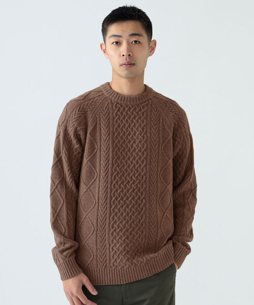 BEAMS（ビームス）の「BEAMS / 5G イタリー ラムウール ケーブルニット（ニット/セーター・メンズ・ブラック/ベージュ/オフホワイト・XL/M/S/L）」の14枚目の写真