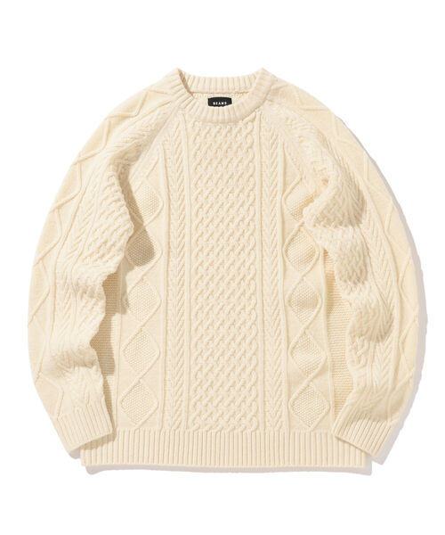 BEAMS（ビームス）の「BEAMS / 5G イタリー ラムウール ケーブルニット（ニット/セーター・メンズ・ブラック/ベージュ/オフホワイト・XL/M/S/L）」の16枚目の写真