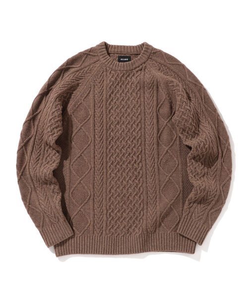 BEAMS（ビームス）の「BEAMS / 5G イタリー ラムウール ケーブルニット（ニット/セーター・メンズ・ブラック/ベージュ/オフホワイト・XL/M/S/L）」の18枚目の写真