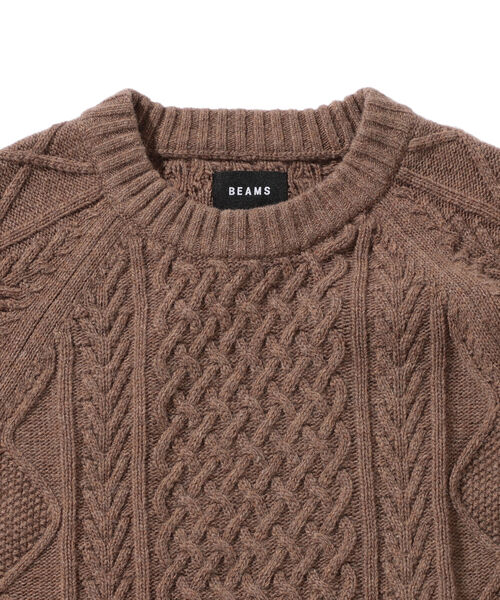 BEAMS（ビームス）の「BEAMS / 5G イタリー ラムウール ケーブルニット（ニット/セーター・メンズ・ブラック/ベージュ/オフホワイト・XL/M/S/L）」の19枚目の写真