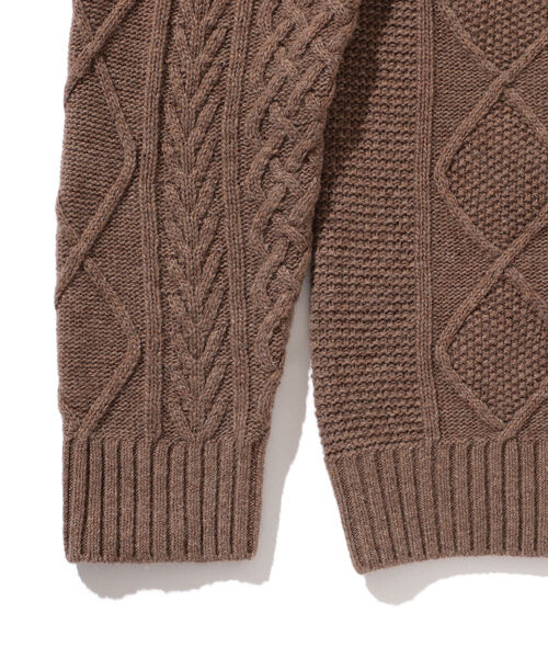 BEAMS（ビームス）の「BEAMS / 5G イタリー ラムウール ケーブルニット（ニット/セーター・メンズ・ブラック/ベージュ/オフホワイト・XL/M/S/L）」の20枚目の写真