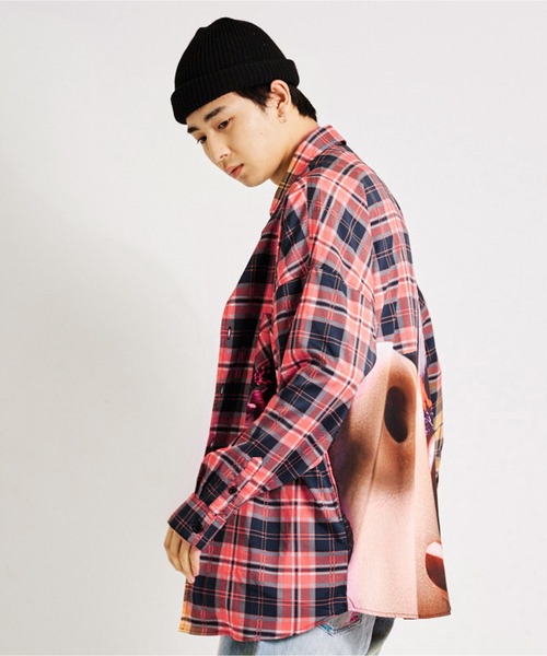 GALLIS ADDICTION（ガリスアディクション）の「GA CHECK-PHOTO L/S SHIRTS（シャツ/ブラウス・メンズ・グリーン/オレンジ・FREE）」の3枚目の写真