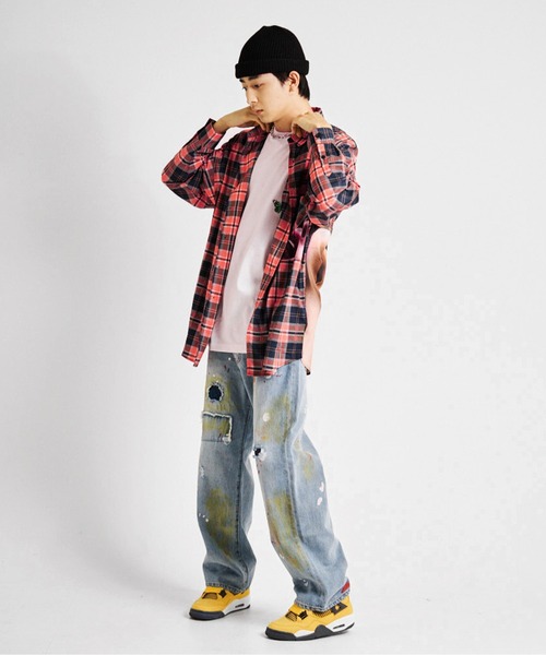 GALLIS ADDICTION（ガリスアディクション）の「GA CHECK-PHOTO L/S SHIRTS（シャツ/ブラウス・メンズ・グリーン/オレンジ・FREE）」の11枚目の写真